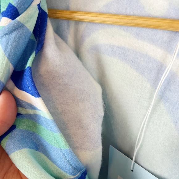 NWT Hill House The Allie Zip-Up in Ocean Kaleidoscope Sz S Hippie 70s Colorful - Picture 7 of 16